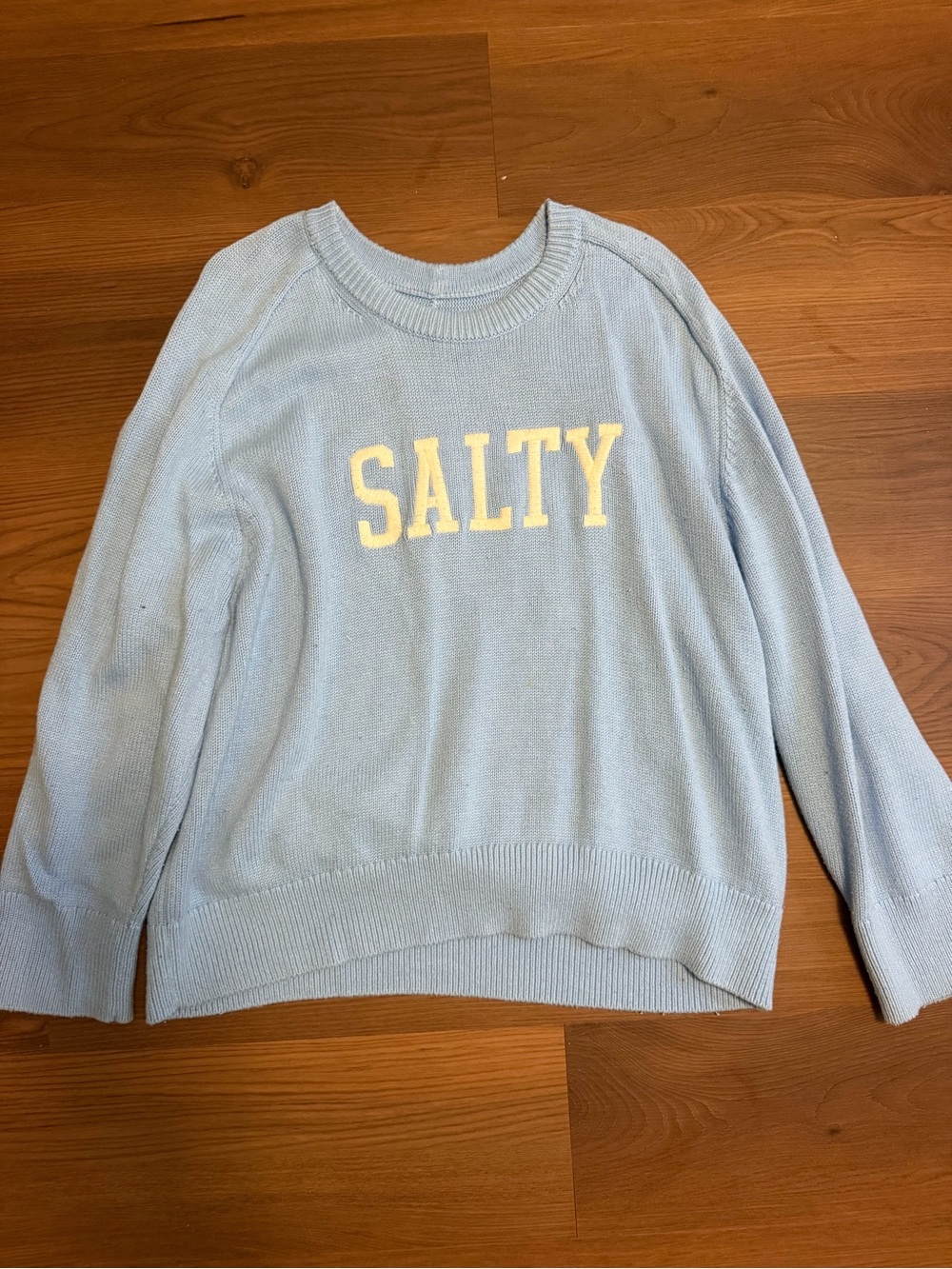 Abercrombie & Fitch Light Blue 'SALTY' Crewneck Sweater
